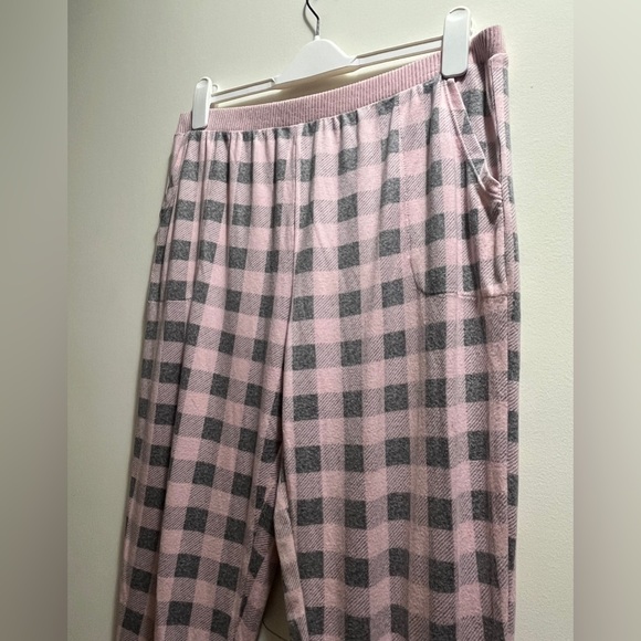 Cuddl Duds plaid pyjama pants sz L (pink/grey) - Picture 5 of 8